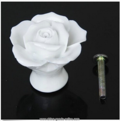 10pcs vintage white rose flower ceramic door knob cabinet drawer cupboard handle pull diy