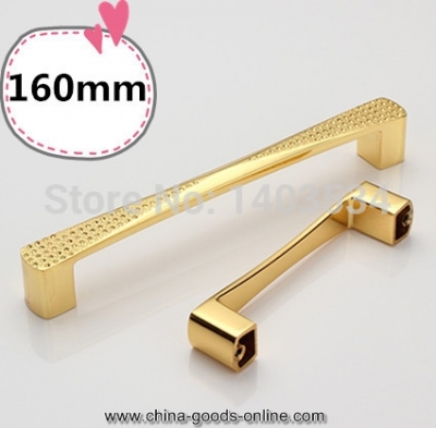 2pcs 160mm golden dresser drawer pulls cabinet knobs and handles crystal glass furniture handle