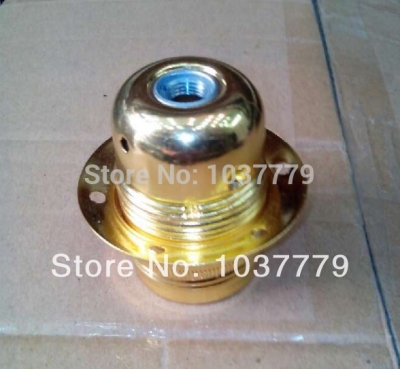 50pcs/lot gold iron ceramic e27 lamp bases lamp holders