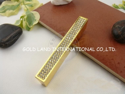 96mm l118xw14xh22mm /golden long zinc alloy furniture door handle/crystal drawer handle