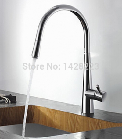 chrome brass pull out kitchen faucet single handle vessel sink mixer tap deck mounted