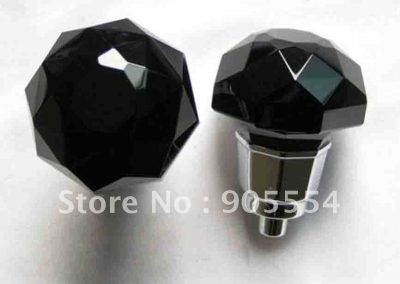 d45mmxh54mm black crystal glass cabinet drawer knobs