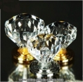fashion luxury diamond furniture decoration knob k9 crystal drawer cabinet handle knob gold silver dresser cupboard pull brass