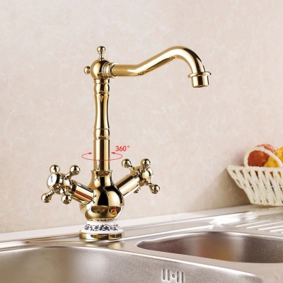 gold finishing kitchen/bathroom faucets kitchen tap basin faucets single hole and handle and cold faucet 830k