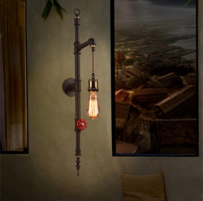 iron water pipe loft style edison wall lamp industrail vintage bedside light fixtures for bar cafe indoor lighting