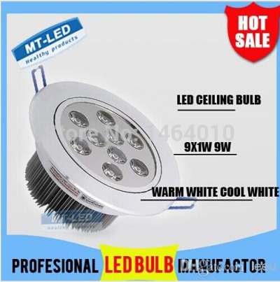 led ceiling downlight 9w 900lm led recessed ceiling down spot light 85-265v led bulb lamp downlight lighting