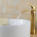 luxury gold faucets single handle basin sink mixer bathroom tall faucet torneiras para pia de banheiro
