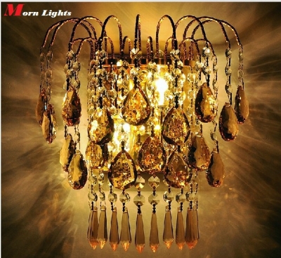 luxury top grade k9 crystal wall lamp gold led wall sconce lamp bedroom living room wall lamps sconce crystal lighting