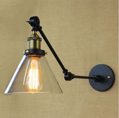 metal adjustable glass lampshade vintage industrial edison wall lamp fixtures for bar cafe home indoor lighting lampara pared