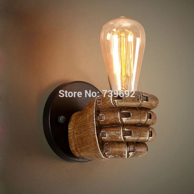 new arrival nordic loft creative resin fist wall sconce industrial vintage wall light for home antique led wall lamp