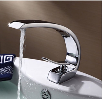 new polished chrome bathroom deck mounted basin sink faucet single lever elegant basin mixer tap