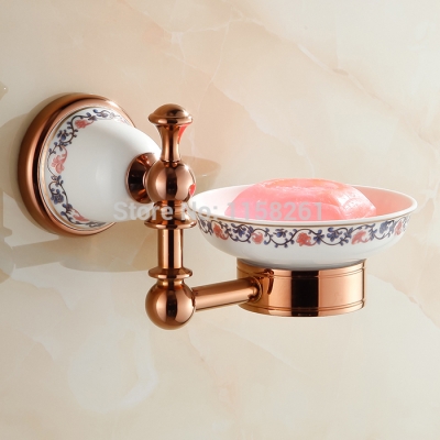 rose gold all copper ceramics soap dish wall-mounted soap holder bathroom accessories xl-3321e