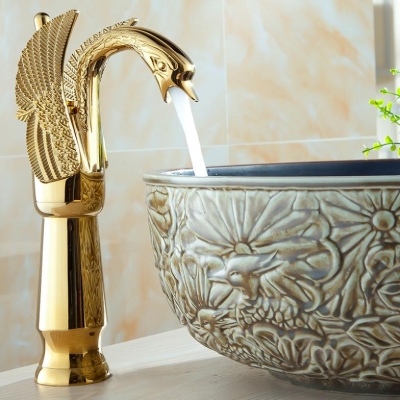 tall bathroom golden goose faucet