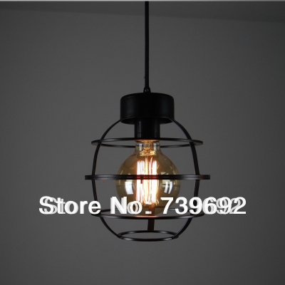 vintage loft retro iron pendant lights personality bar counter lamps for coffee bar dining room decoration 1*e27 black color