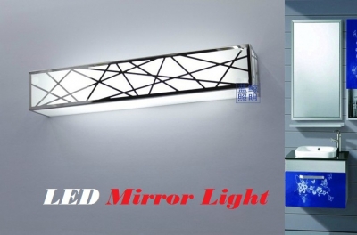 waterproof brief modern mirror lamp led antimist fashion bathroom lights stainless steel wall lamp net