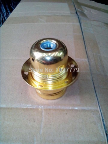 wholes price of iron holder ceramic inside base e27 golden color holders