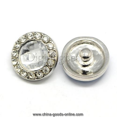 10pcs clear alloy enamel with resin flat round snap buttons about 19mm in diameter,11mm thick,knob 5~6mm