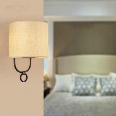 2015 big discount american style iron 1 head w21cm wall lamp modern simple led wall lamp with fabric lampshade