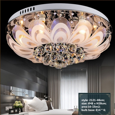 2015 modern simple led ceiling light frosted glass ceiling lamp round style k9 crystal ceiling light for living room model 2121