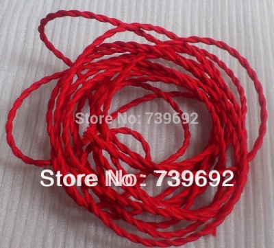 (2m/lot) red color knitted cloth vintage twisted electrical wire/copper conductor electrical wire for pendant light
