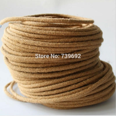 5m/lot edison vintage round electrical wire loft rope cable retro textile braided cable pendant light wire lamp cord 2*0.75mm