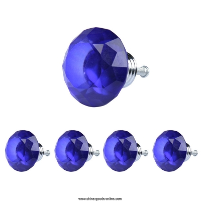 5pcs colourful diamond shape crystal class drawer/cabinet pull handle knob a#v9
