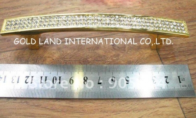 96mm l140xh28mm golden crystal zinc alloy handles/cabinet handle