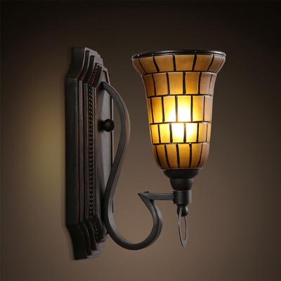 american traditional style restaurant bar led iron color glass 1 head wall lamp with 3w led original bulb