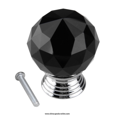black round crystal glass cabinet drawer door pull knobs handles 30mm