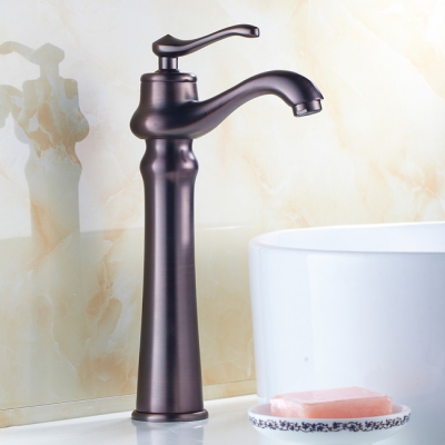 elegant oil rubbed bronze color bathroom vessel sink faucet brass basin mixer tap deck mounted r1607a