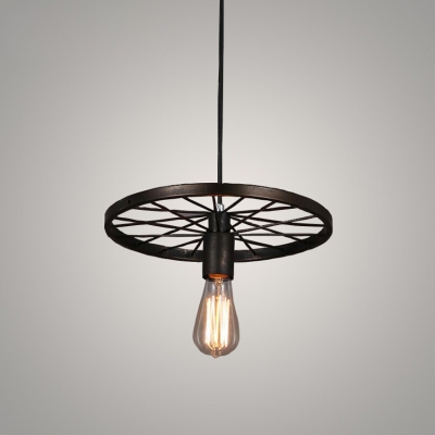 loft industrial wheel shape pendant lights slack iron wrought pendant lamp e27 edison pendant light