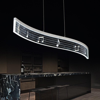 music note modern led pendant light for dining room living room lampara colgante de techo 19w home lighting pendant lamp fixture