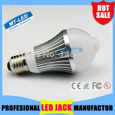 pir motion sensor led light bulb,globe bulb,e27 led bulb light 6w 85-265v, 75pcs/lot dk2375