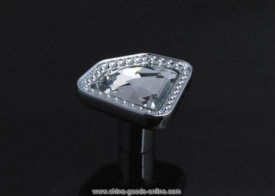 10pcs/lot k9 diamond crystal chrome cabinet knob and drawer cupboard handle