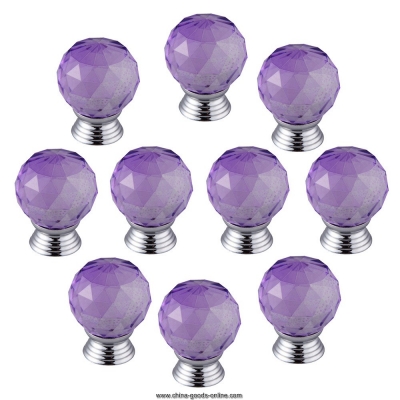 10x modern furniture handles light purple crystal sphere ball cabinet drawer knobs pnlo