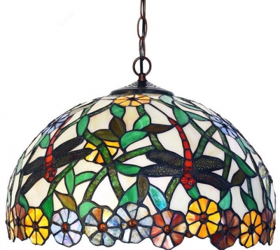 16 inch european style pendant light dining room decoration lamp stained glass dragonfly lights,yslc-43,