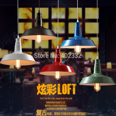 2015 colorful iron pot style pendant light vintage industrial bar restaurant pendant light dia26 x h178cm with 7 colors