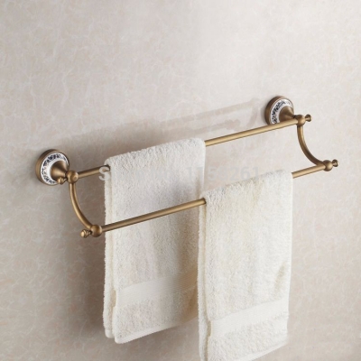 (24",60cm) double towel bar with ceramic antique bronze finish/towel holder,towel rack,bathroom accessories hj-1811