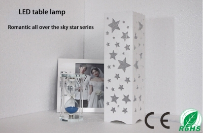 all over the sky star design table lamp,ac85-265v 5w the white square abajur for bedroom living room study