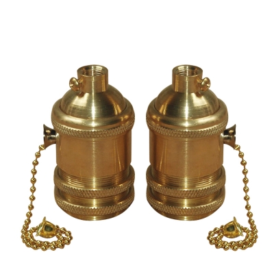 &whole price copper zipper lamp holder e27 bulb pendant light lamp holder/brass lamp socket