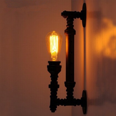 creative water pipe loft style wall light edison vintage industrial wall lamp for aisle balcony restaurant bedroom ac 90v~260v