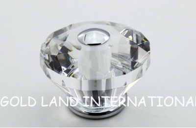 d60mm pure brass k9 crystal glass furniture knob/cabinet knob/copper be plating bright chrome