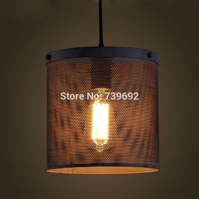industrial retro loft iron design lamps metal net warehouse pendant lights residential hanging indoor lighting 1*e27 [iron-pendant-lights-4474]