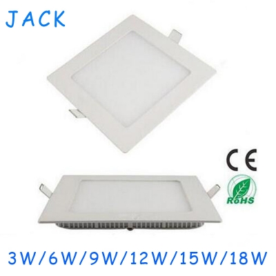 led square panel light 85-265v 220v 110v 3w 6w 9w 12w 15w 18w ceiling lamps ultra slim downlight bulb painel spot cob lighting