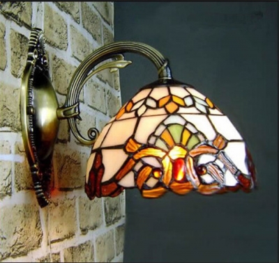 modern baroco style wall light lighting stained glass shade for aisle,