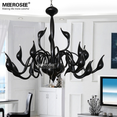 modern black swan chandelier lamp, light, lighting with 24 lights el project lighting