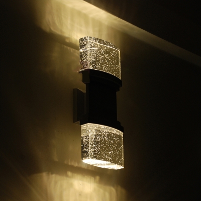 modern fashion crystal led wall lights,8w ac85-265v elegant bubble crystal column lamp for living room bathroom bedroom lighting