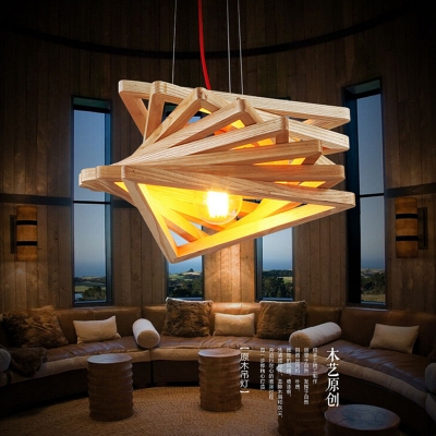 novelty modern handmade wood pendant lights for bar restaurant dining room living room home lamp fixture lighting ligh