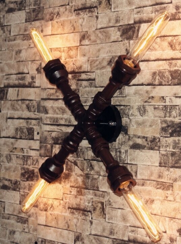 pipe lamps black finished or brass gold finished wall lamps