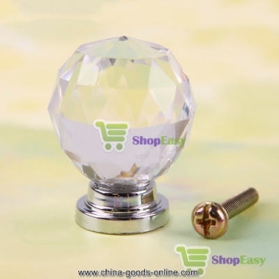 shopeasy underspend 1pcs 30mm crystal cupboard drawer cabinet knob diamond shape pull handle #06 whole